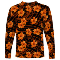 Polynesian Pride Hawaii Style With Hibiscus Long Sleeve Shirt Gold LT9 - Polynesian Pride