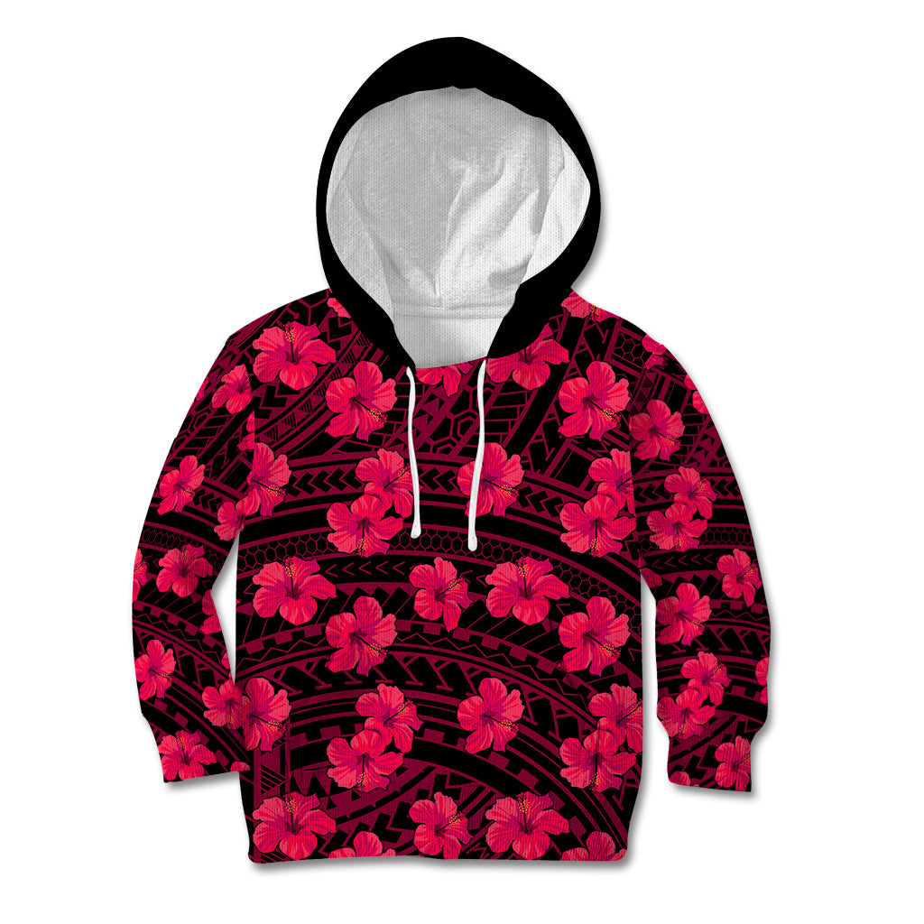 Polynesian Pride Hawaii Style With Hibiscus Kid Hoodie Pink LT9 Hoodie Pink - Polynesian Pride