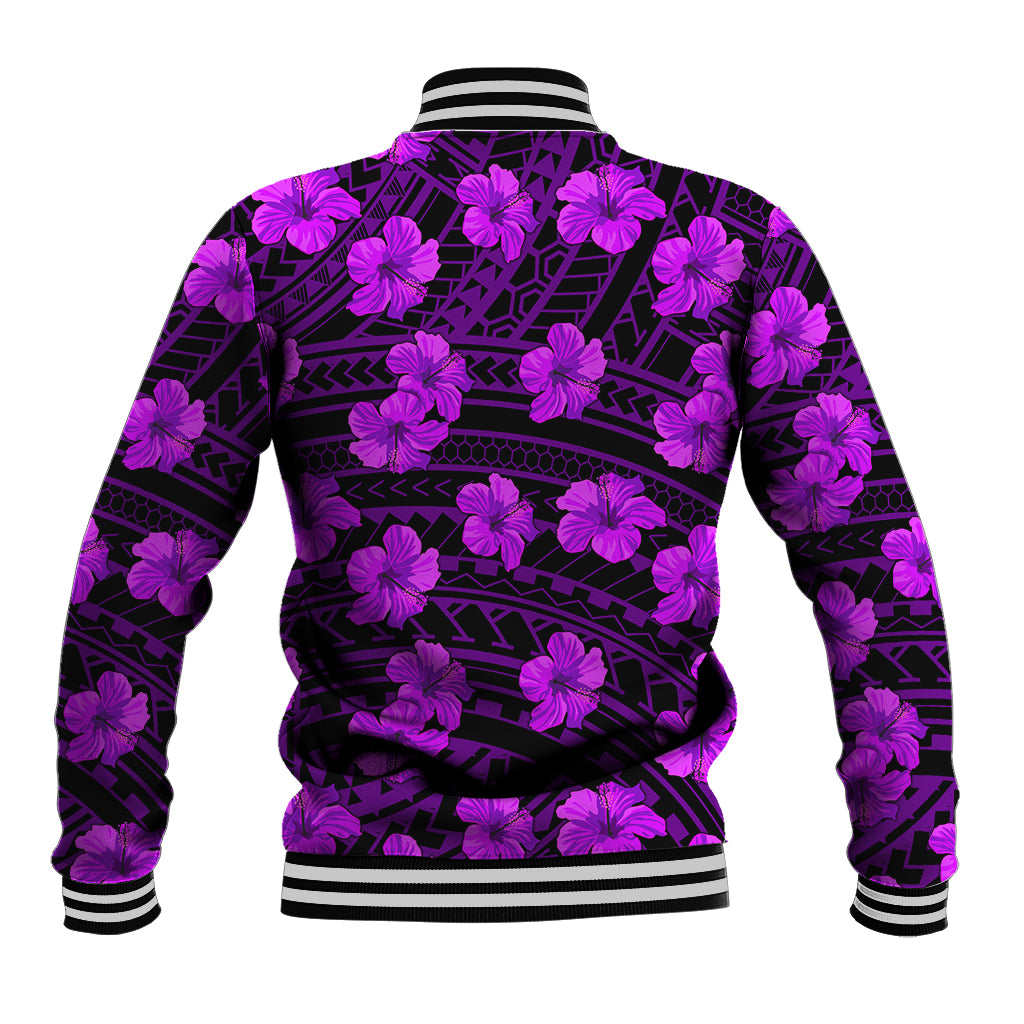 Polynesian Pride Hawaii Style With Hibiscus Baseball Jacket Purple LT9 - Polynesian Pride