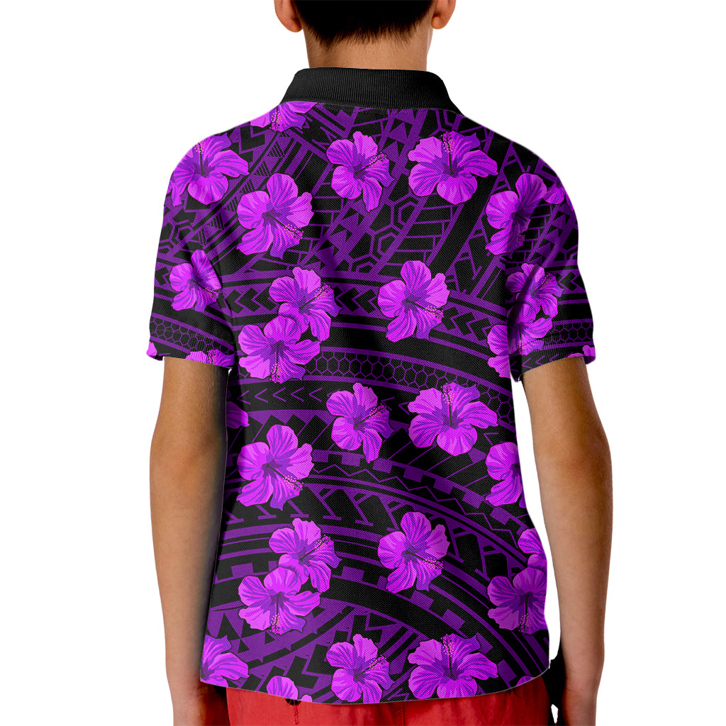 Polynesian Pride Hawaii Style With Hibiscus Kid Polo Shirt Purple LT9 - Polynesian Pride