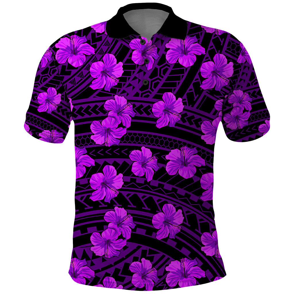Polynesian Pride Hawaii Style With Hibiscus Polo Shirt Purple LT9 Purple - Polynesian Pride