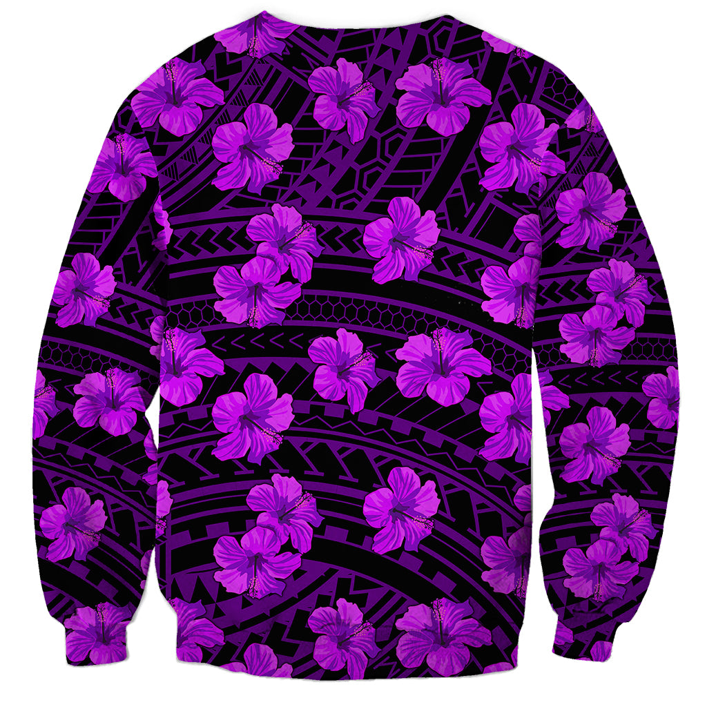 Polynesian Pride Hawaii Style With Hibiscus Sweatshirt Purple LT9 - Polynesian Pride