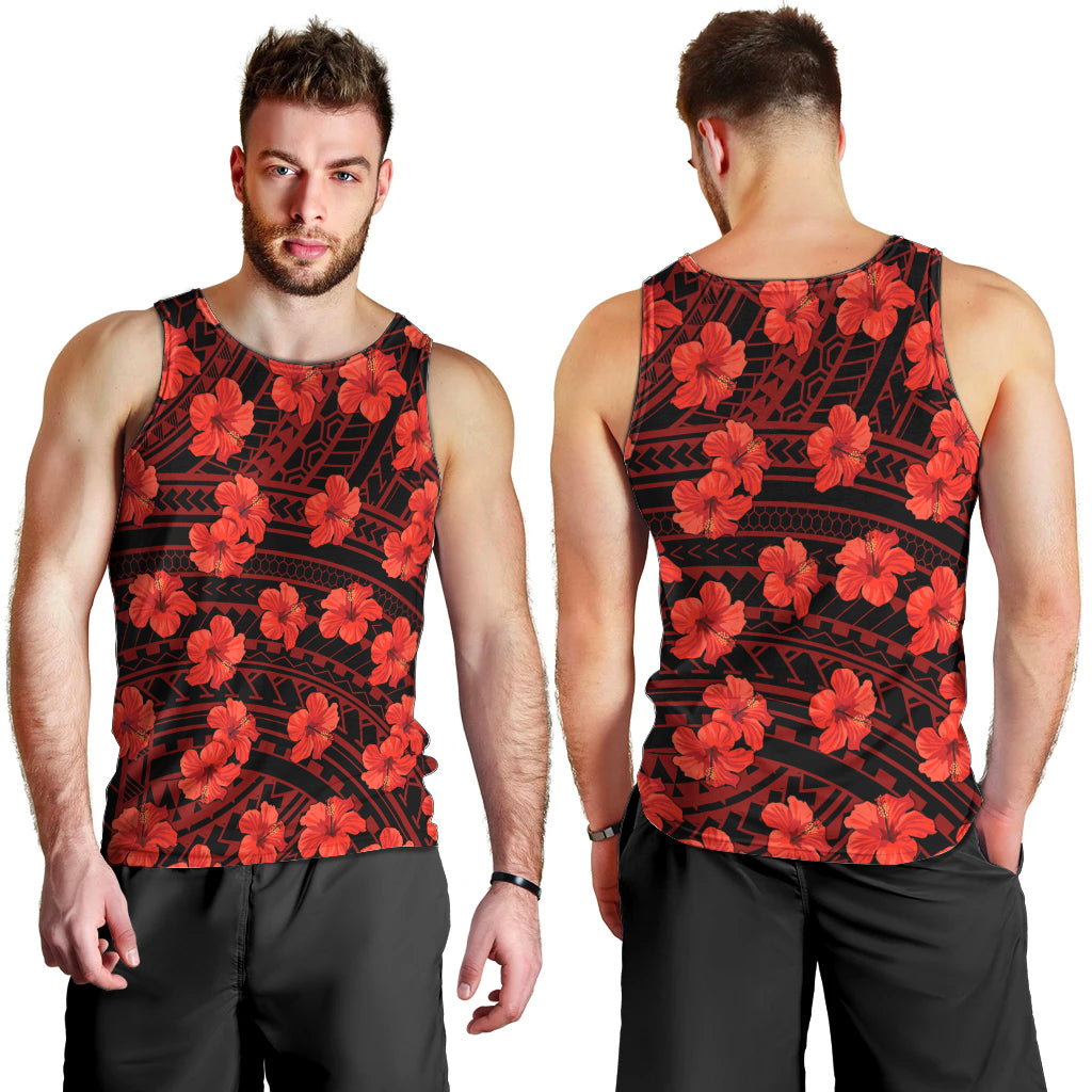 Polynesian Pride Hawaii Style With Hibiscus Men Tank Top Red LT9 - Polynesian Pride