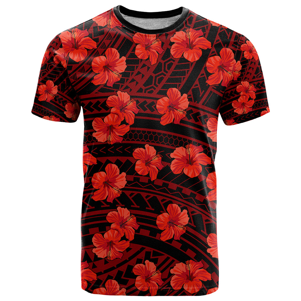 Polynesian Pride Hawaii Style With Hibiscus T Shirt Red LT9 Red - Polynesian Pride