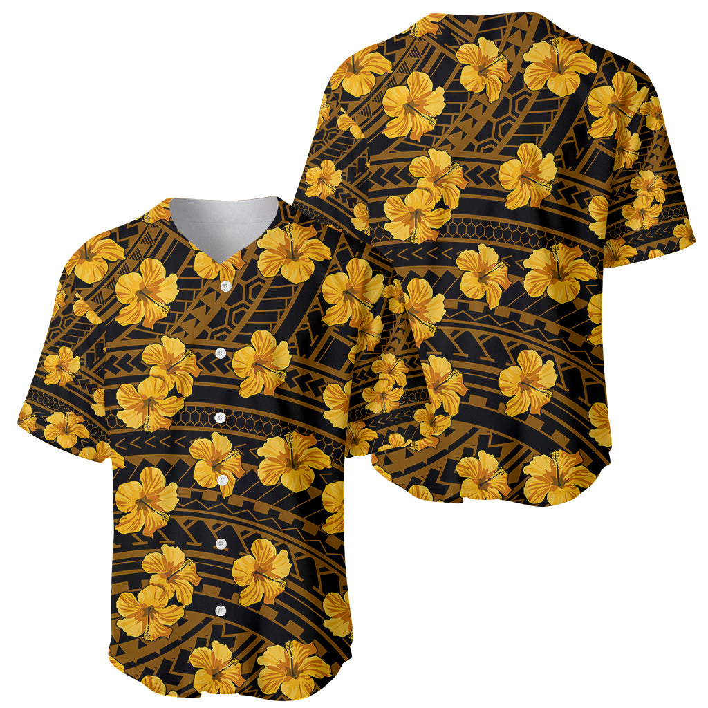 Polynesian Pride Hawaii Style With Hibiscus Baseball Jersey Yellow LT9 - Polynesian Pride