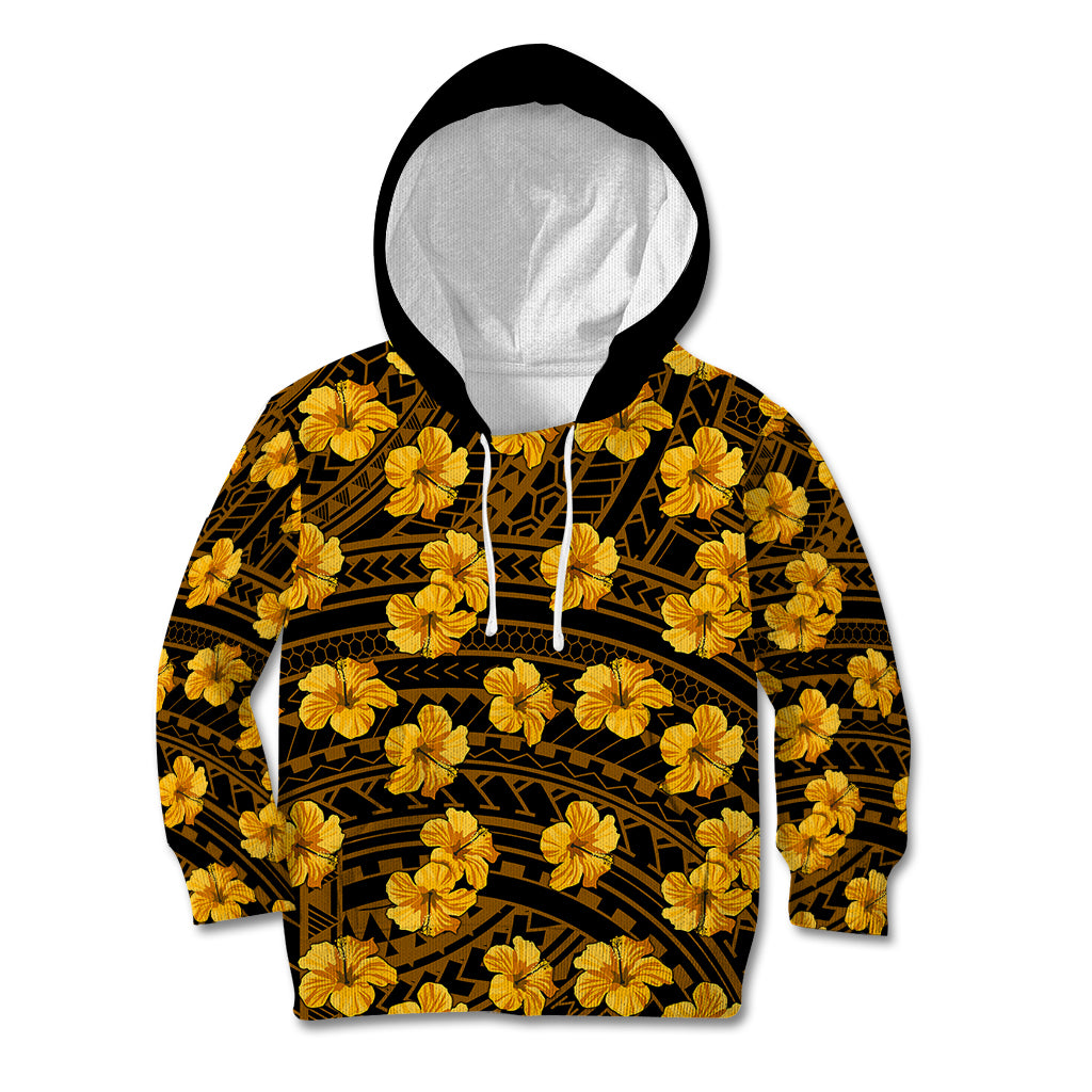 Polynesian Pride Hawaii Style With Hibiscus Kid Hoodie Yellow LT9 Hoodie Yellow - Polynesian Pride