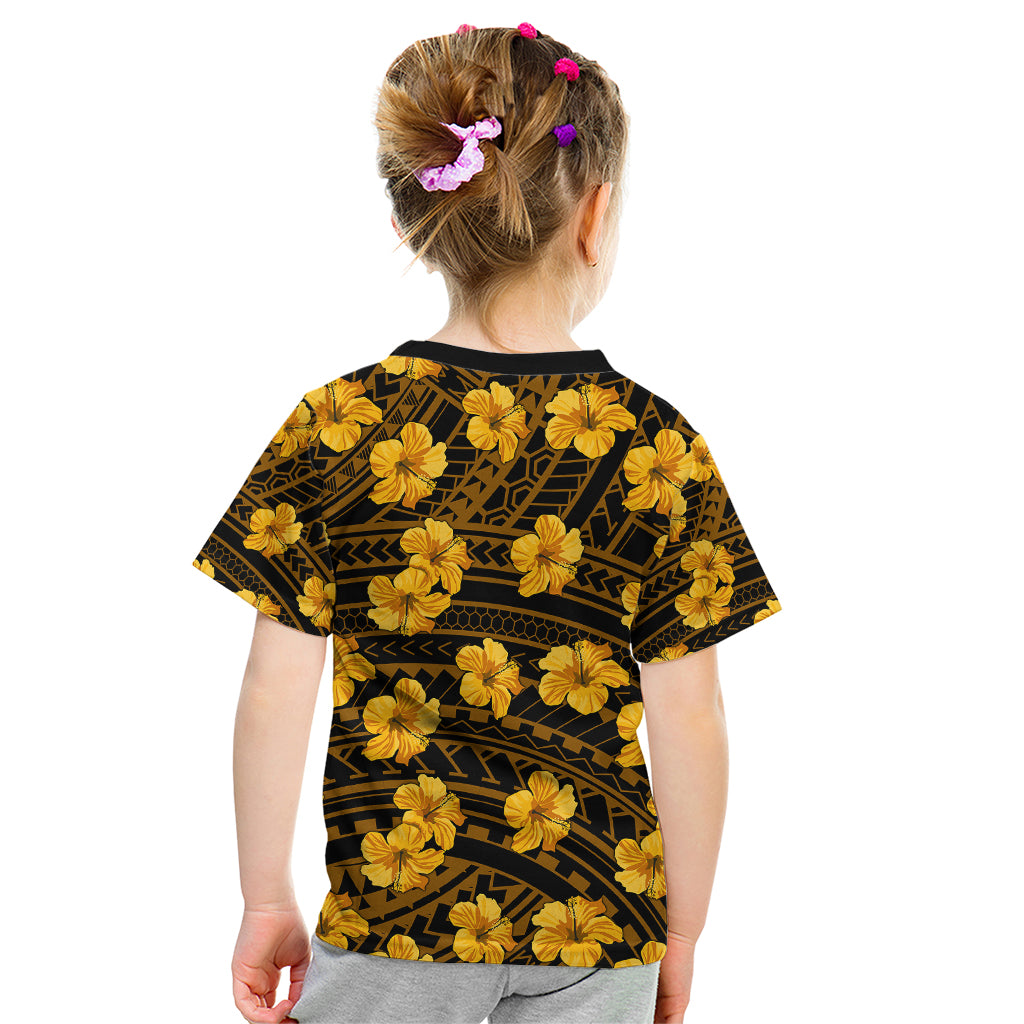 Polynesian Pride Hawaii Style With Hibiscus Kid T Shirt Yellow LT9 - Polynesian Pride