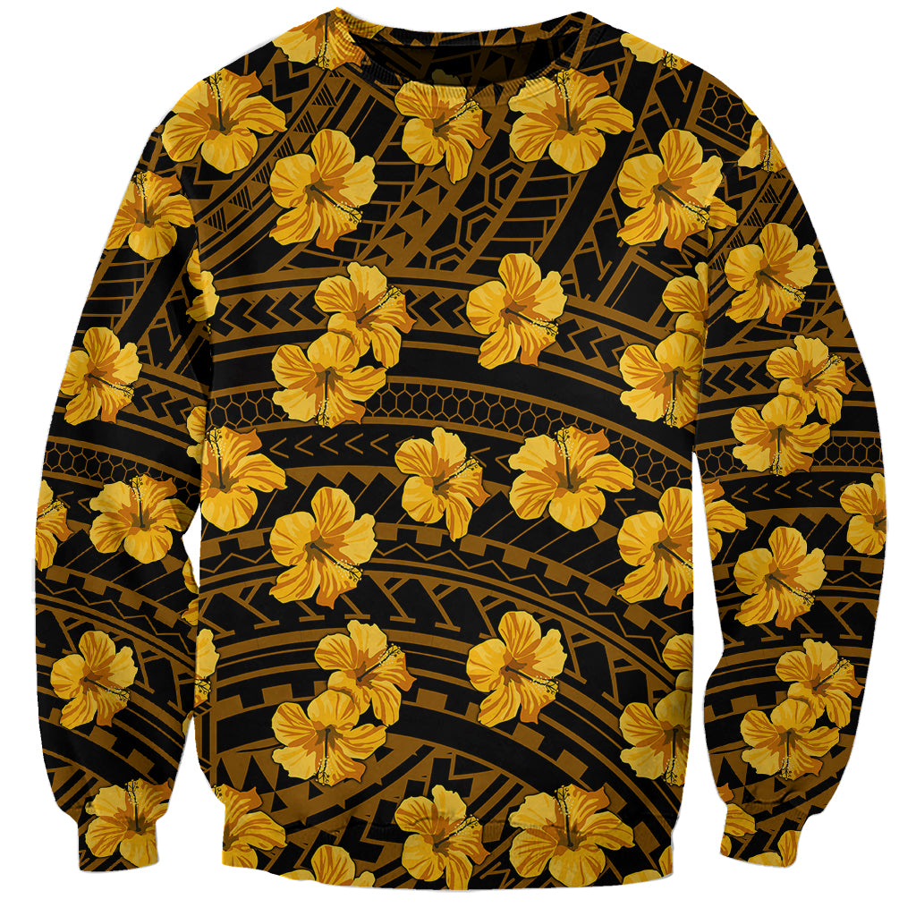Polynesian Pride Hawaii Style With Hibiscus Sweatshirt Yellow LT9 Unisex Yellow - Polynesian Pride