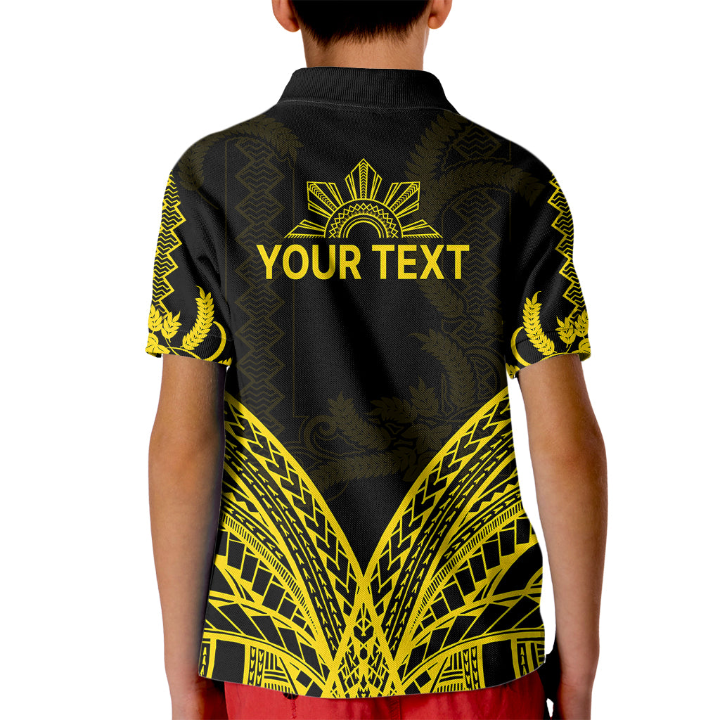 Personalised Philippines Independence Day Kid Polo Shirt Pechera With Side Barong Patterns LT9 - Polynesian Pride