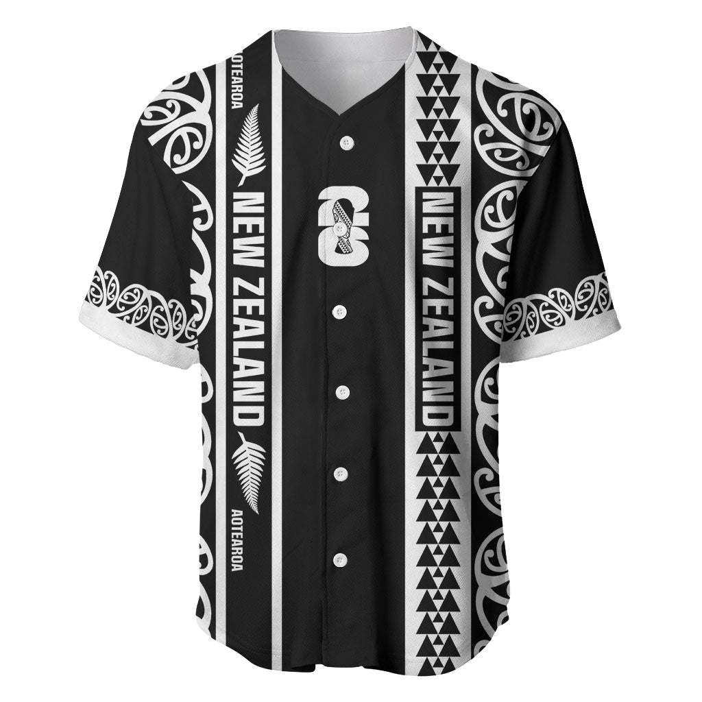 Custom New Zealand Football White Fern Supporter Baseball Jersey LT9 Black - Polynesian Pride