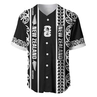 Custom New Zealand Football White Fern Supporter Baseball Jersey LT9 Black - Polynesian Pride