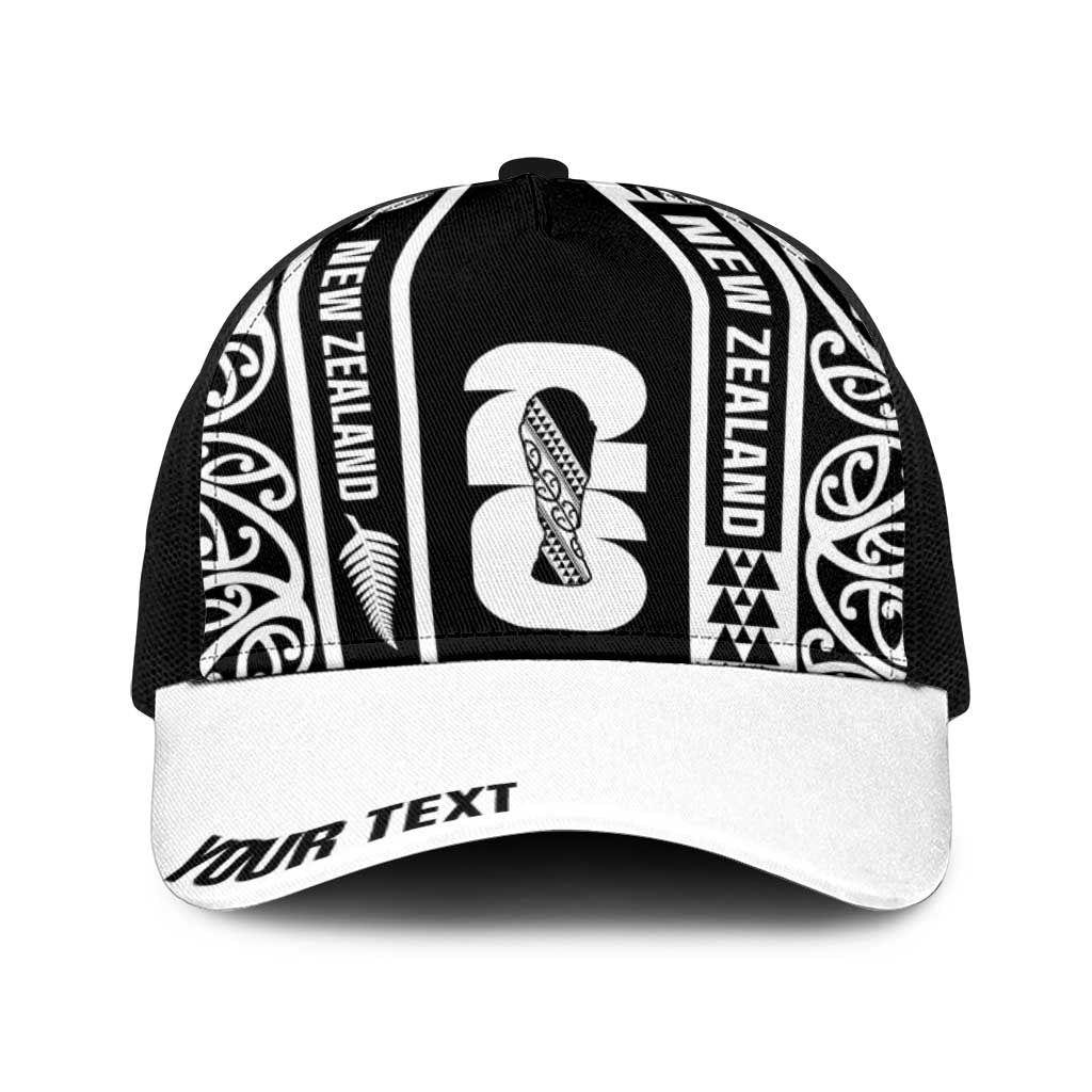 Personalised New Zealand Football White Fern Supporter Baseball Net Cap LT9 One Size Black Black - Polynesian Pride