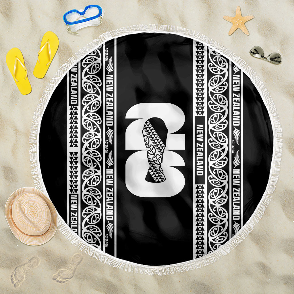 New Zealand Football White Fern Supporter Beach Blanket LT9 One Size 150cm Black - Polynesian Pride
