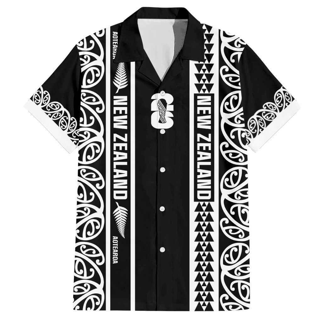 Custom New Zealand Football White Fern Supporter Hawaiian Shirt LT9 Black - Polynesian Pride
