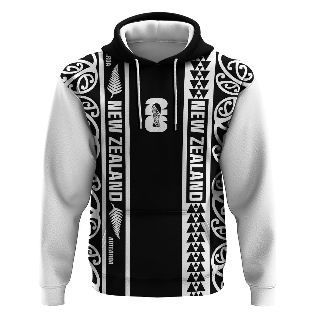Custom New Zealand Football White Fern Supporter Hoodie LT9 Pullover Hoodie Black - Polynesian Pride
