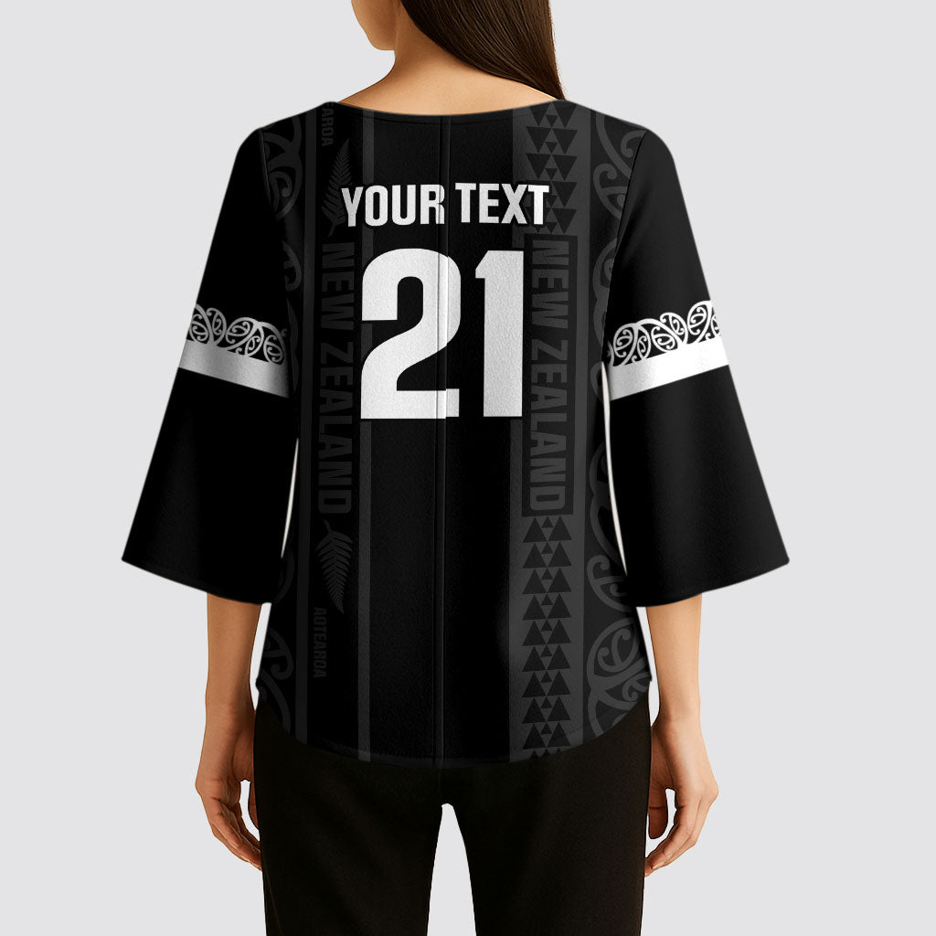 Custom New Zealand Football White Fern Supporter Kimono Sleeve Blouse