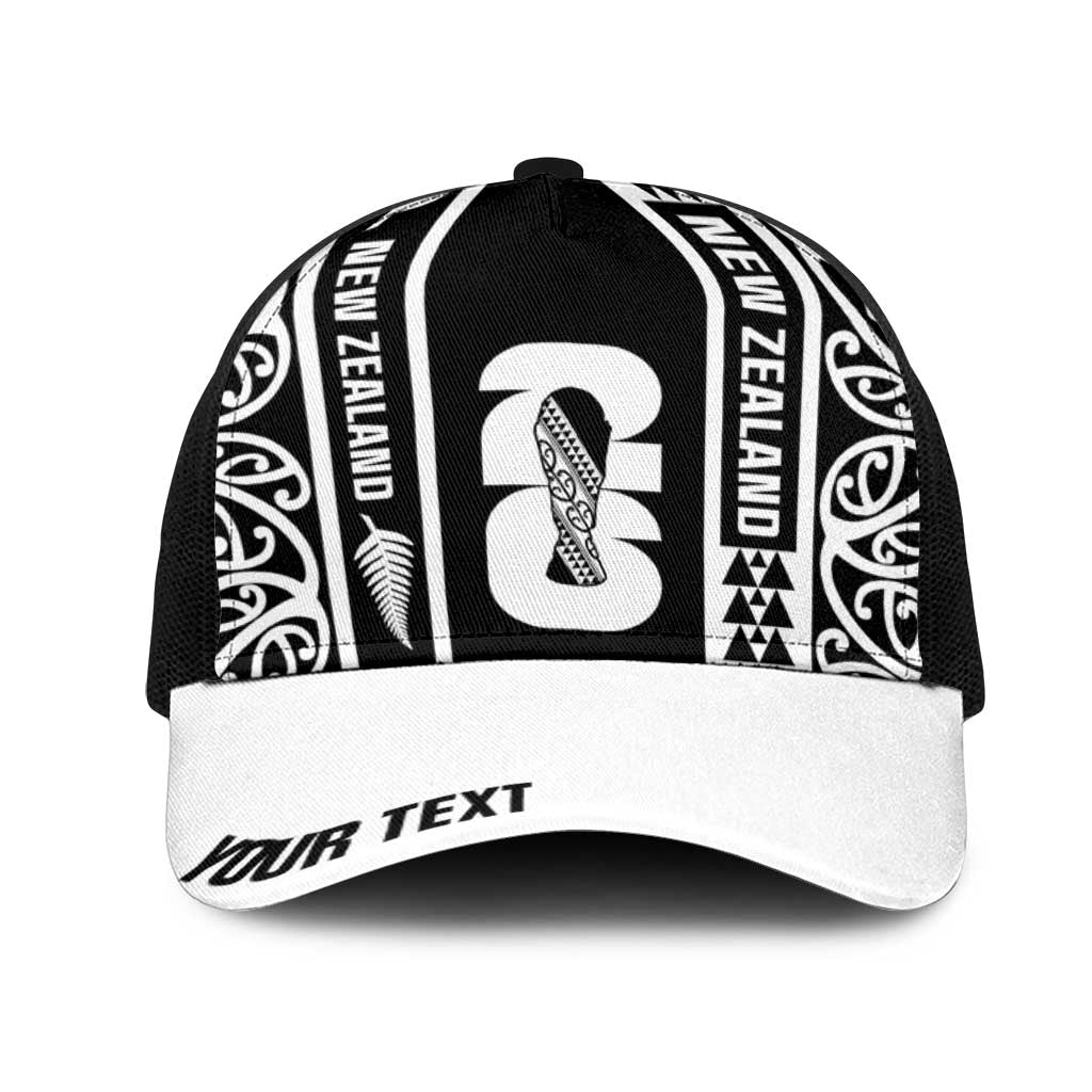 Personalised New Zealand Football White Fern Supporter Mesh Trucker Cap LT9 One Size Black Black - Polynesian Pride