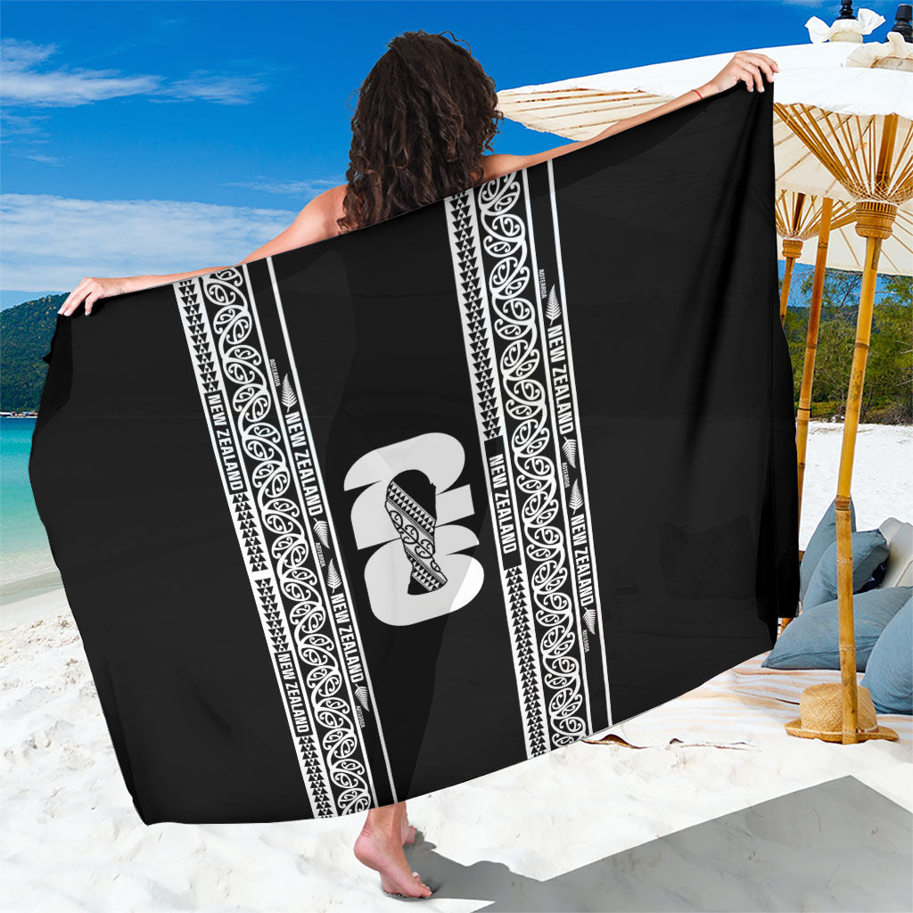 New Zealand Football White Fern Supporter Sarong LT9 One Size 44 x 66 inches Black - Polynesian Pride