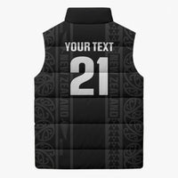 Custom New Zealand Football White Fern Supporter Sleeveless Puffer Jacket LT9 - Polynesian Pride