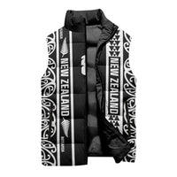 Custom New Zealand Football White Fern Supporter Sleeveless Puffer Jacket LT9 - Polynesian Pride