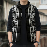 Custom New Zealand Football White Fern Supporter Sleeveless Puffer Jacket LT9 - Polynesian Pride