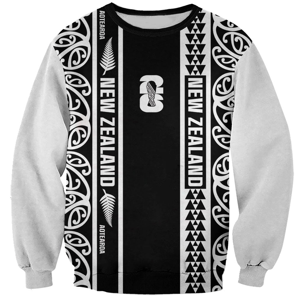 Custom New Zealand Football White Fern Supporter Sweatshirt LT9 Unisex Black - Polynesian Pride