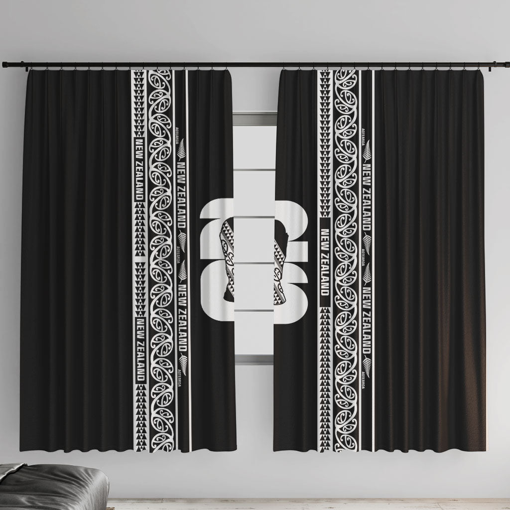 New Zealand Football White Fern Supporter Window Curtain LT9 With Hooks Black - Polynesian Pride