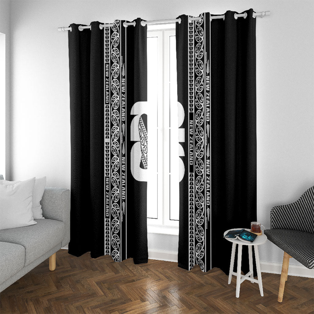 New Zealand Football White Fern Supporter Window Curtain LT9 With Grommets Black - Polynesian Pride