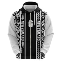 Custom New Zealand Football White Fern Supporter Zip Hoodie