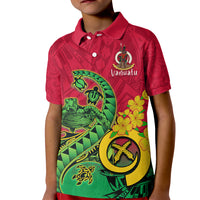 Vanuatu Islands Kid Polo Shirt Polynesian Tattoo and Sea Turtle LT9 Kid Green - Polynesian Pride