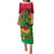 Vanuatu Islands Puletasi Polynesian Tattoo and Sea Turtle LT9 Long Dress Green - Polynesian Pride