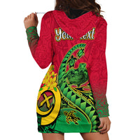 Personalised Vanuatu Islands Hoodie Dress Polynesian Tattoo and Sea Turtle LT9 - Polynesian Pride