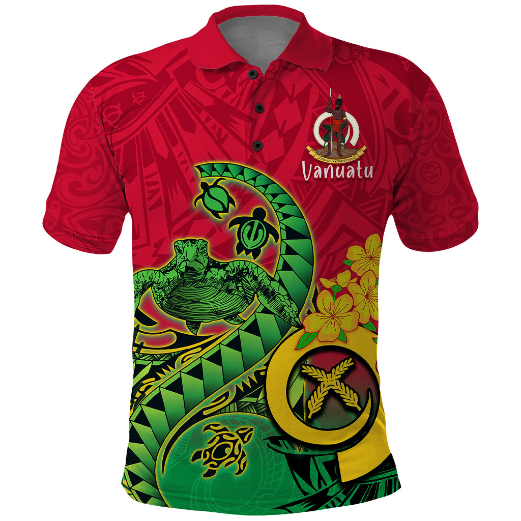 Custom Vanuatu Islands Polo Shirt Polynesian Tattoo and Sea Turtle LT9 Green - Polynesian Pride