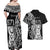 671 Guam Personalised Couples Matching Off Shoulder Maxi Dress and Hawaiian Shirt Latte Stone Tribal