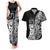 671 Guam Personalised Couples Matching Tank Maxi Dress and Hawaiian Shirt Latte Stone Tribal