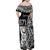 671 Guam Personalised Family Matching Off Shoulder Maxi Dress and Hawaiian Shirt Latte Stone Tribal