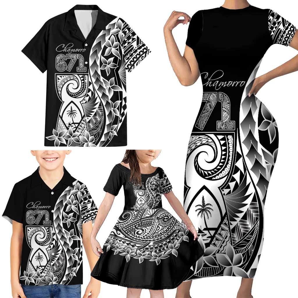 671 Guam Personalised Family Matching Short Sleeve Bodycon Dress and Hawaiian Shirt Latte Stone Tribal