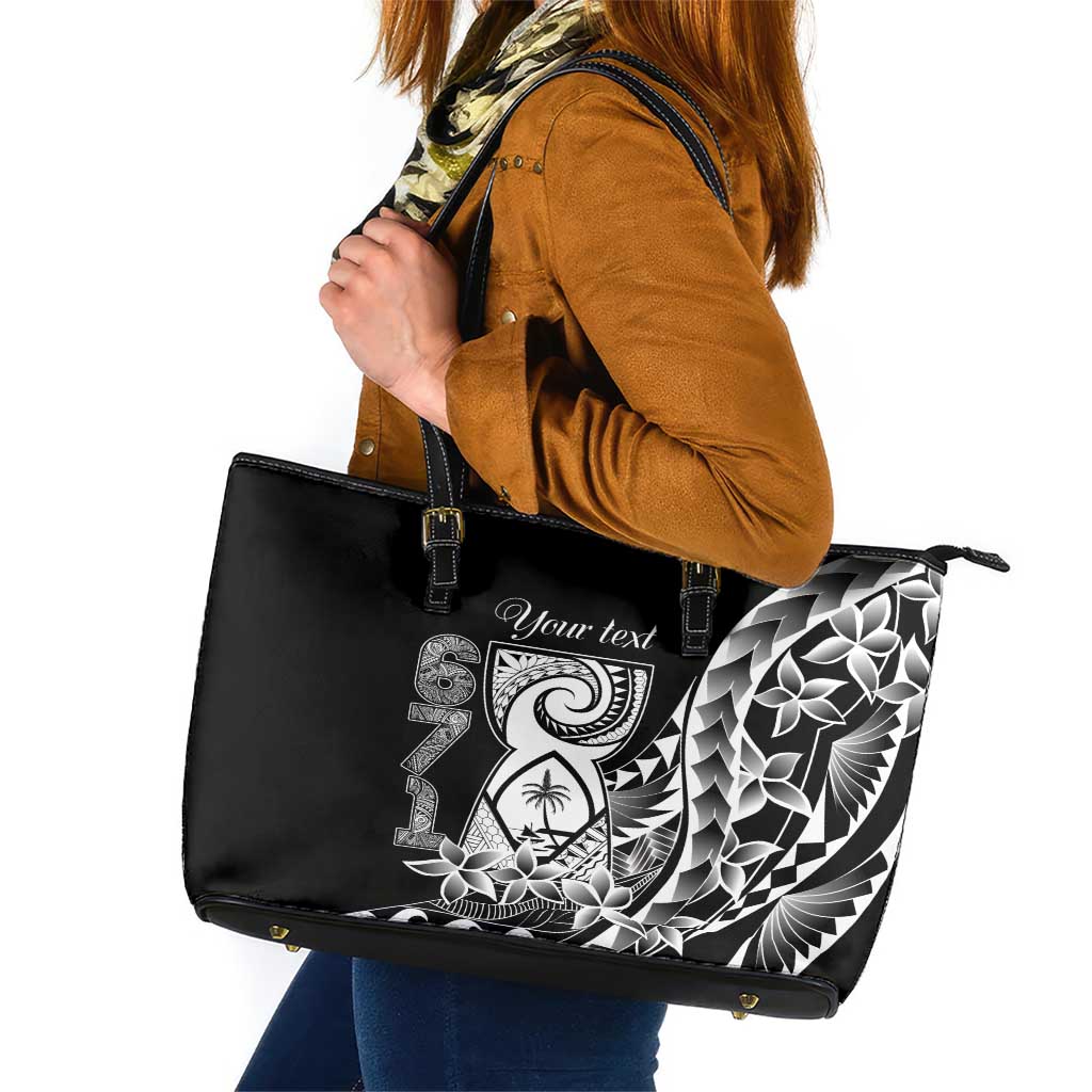 671 Guam Personalised Leather Tote Bag Latte Stone Tribal