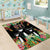 671 Guam Personalised Area Rug Latte Stone and Tropical Flowers