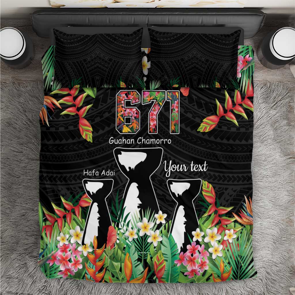 671 Guam Personalised Bedding Set Latte Stone and Tropical Flowers