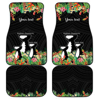 671 Guam Personalised Car Mats Latte Stone and Tropical Flowers