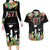 671 Guam Personalised Couples Matching Long Sleeve Bodycon Dress and Hawaiian Shirt Latte Stone and Tropical Flowers