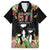 671 Guam Personalised Family Matching Long Sleeve Bodycon Dress and Hawaiian Shirt Latte Stone and Tropical Flowers
