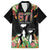 671 Guam Personalised Family Matching Off The Shoulder Long Sleeve Dress and Hawaiian Shirt Latte Stone and Tropical Flowers