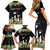 671 Guam Personalised Family Matching Short Sleeve Bodycon Dress and Hawaiian Shirt Latte Stone and Tropical Flowers