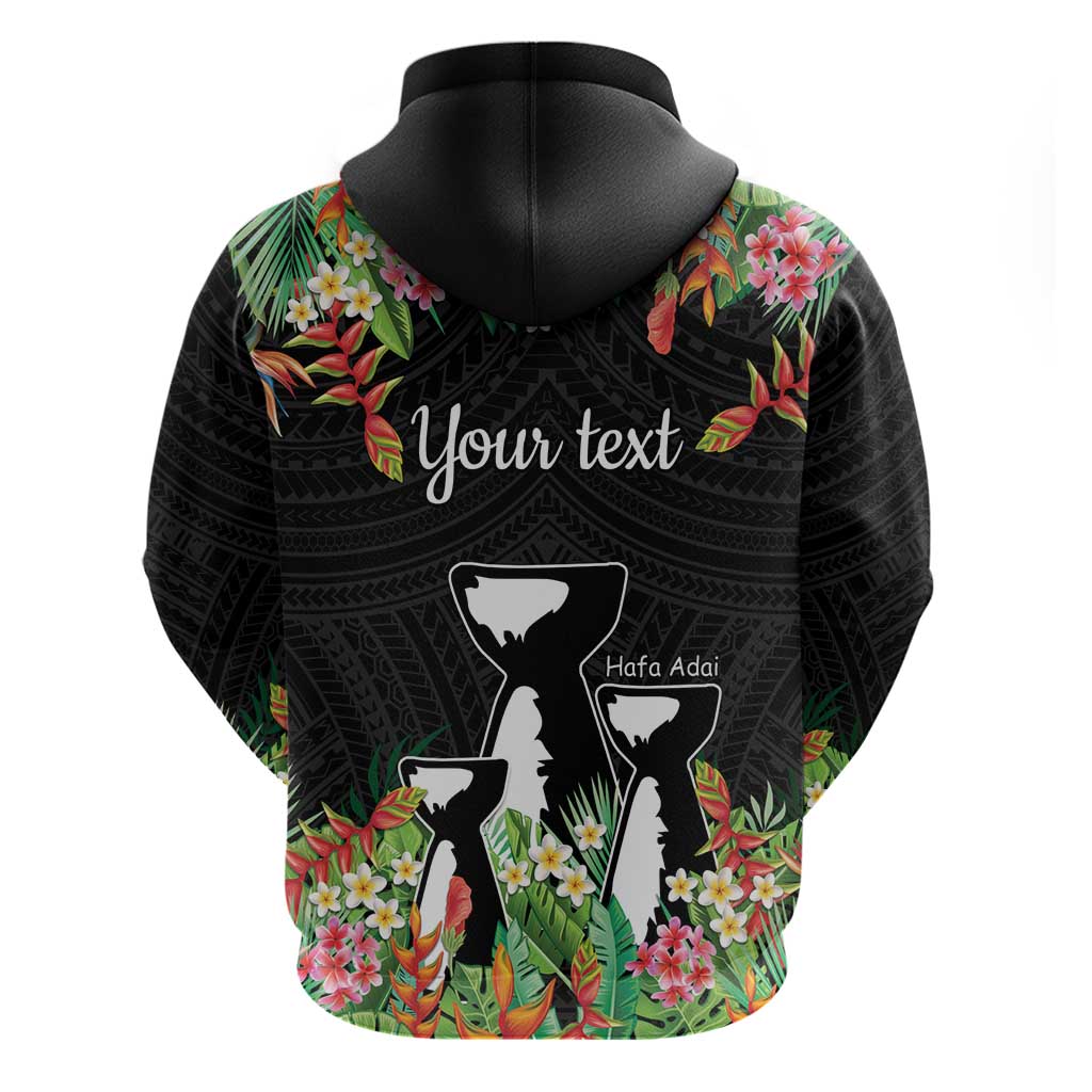671 Guam Personalised Hoodie Latte Stone and Tropical Flowers