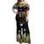 671 Guam Personalised Off Shoulder Maxi Dress Latte Stone and Tropical Flowers