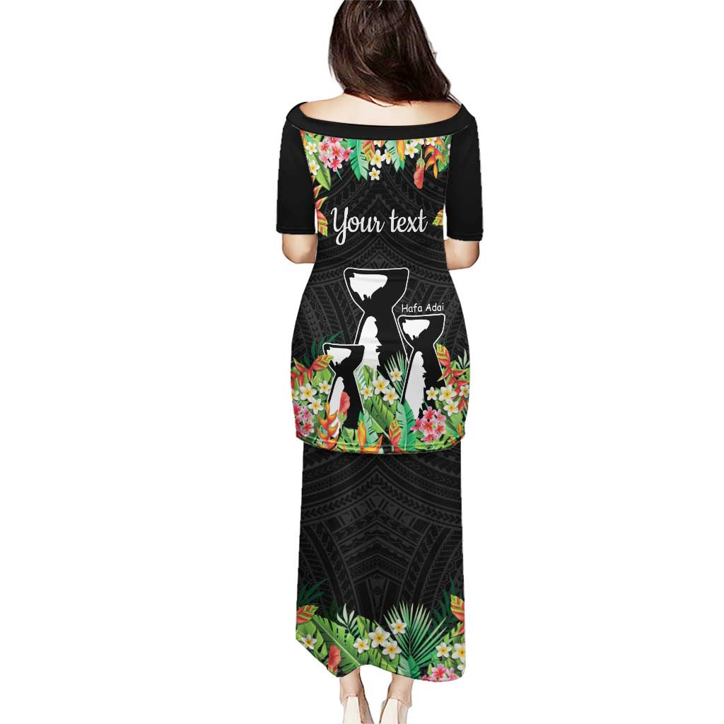 671 Guam Personalised Puletasi Latte Stone and Tropical Flowers