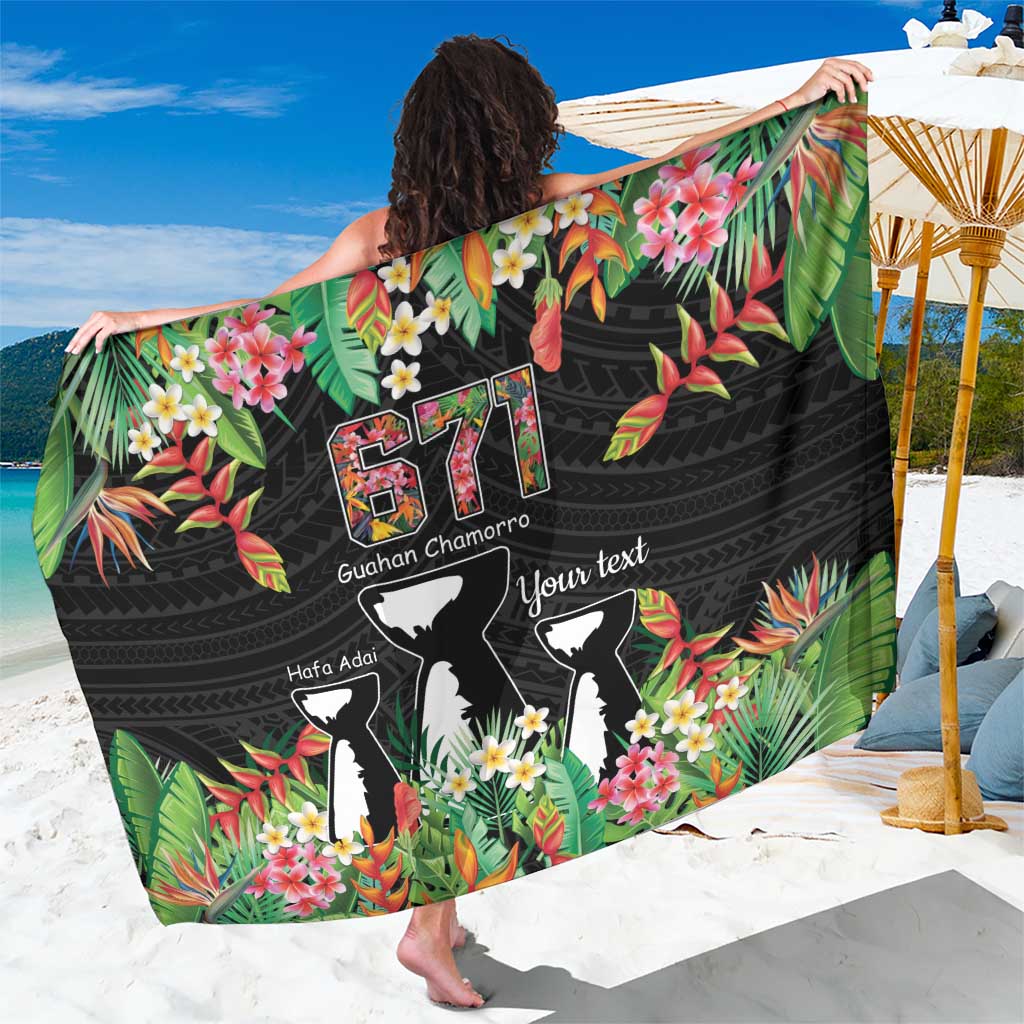 671 Guam Personalised Sarong Latte Stone and Tropical Flowers