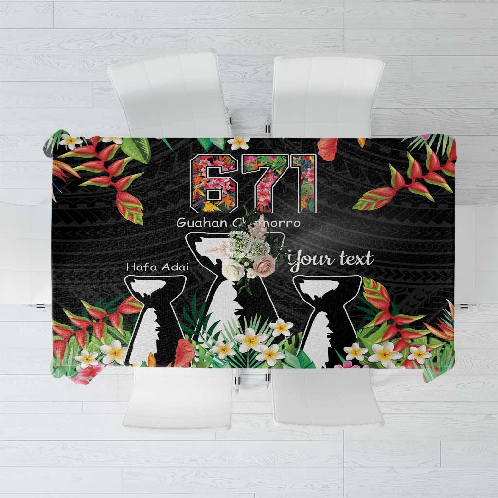 671 Guam Personalised Tablecloth Latte Stone and Tropical Flowers